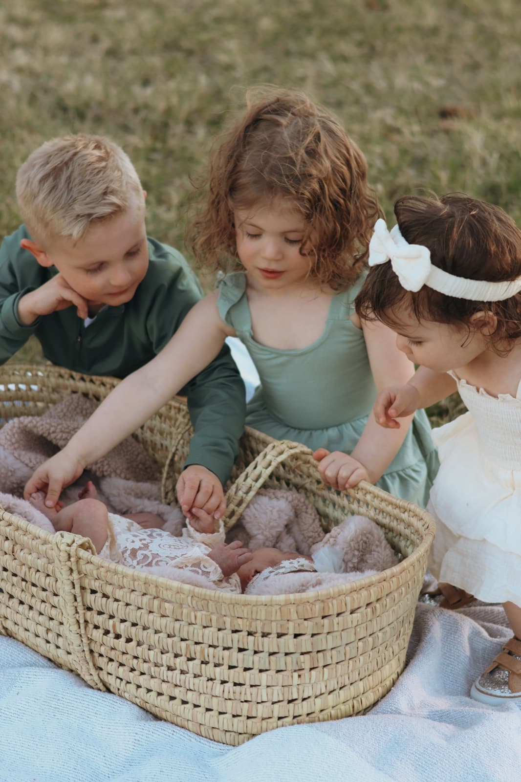 The Milberger family together outdoors